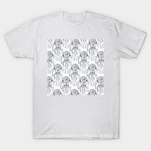 Classy Black dreamcatcher White Pattern T-Shirt